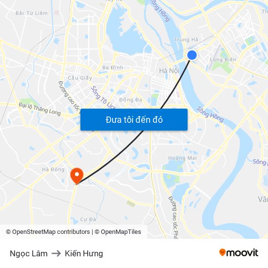 Ngọc Lâm to Kiến Hưng map