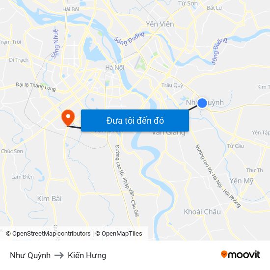 Như Quỳnh to Kiến Hưng map