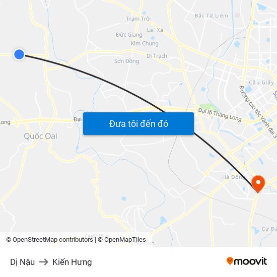 Dị Nậu to Kiến Hưng map