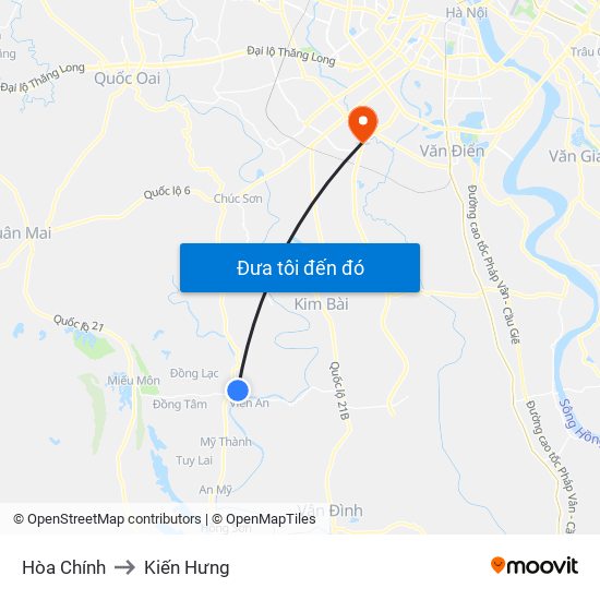 Hòa Chính to Kiến Hưng map