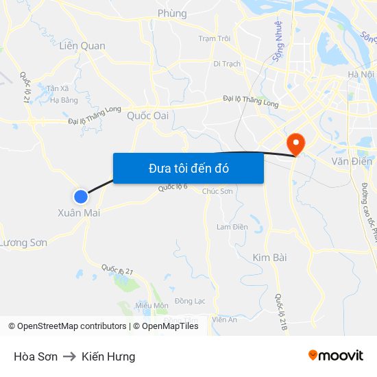 Hòa Sơn to Kiến Hưng map