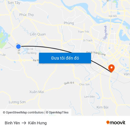 Bình Yên to Kiến Hưng map