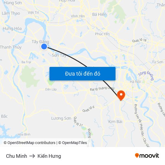 Chu Minh to Kiến Hưng map