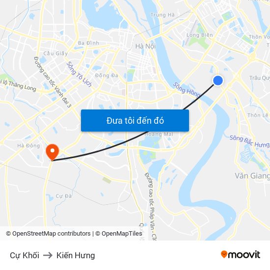 Cự Khối to Kiến Hưng map