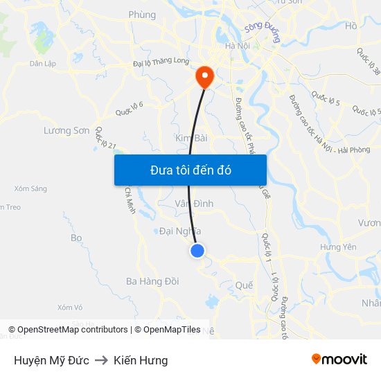 Huyện Mỹ Đức to Kiến Hưng map