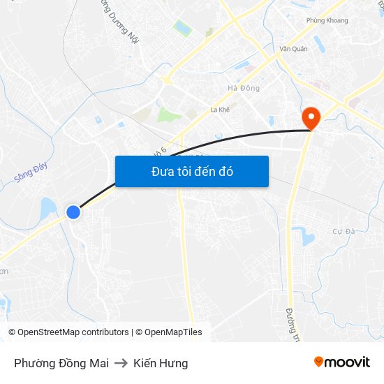 Phường Đồng Mai to Kiến Hưng map