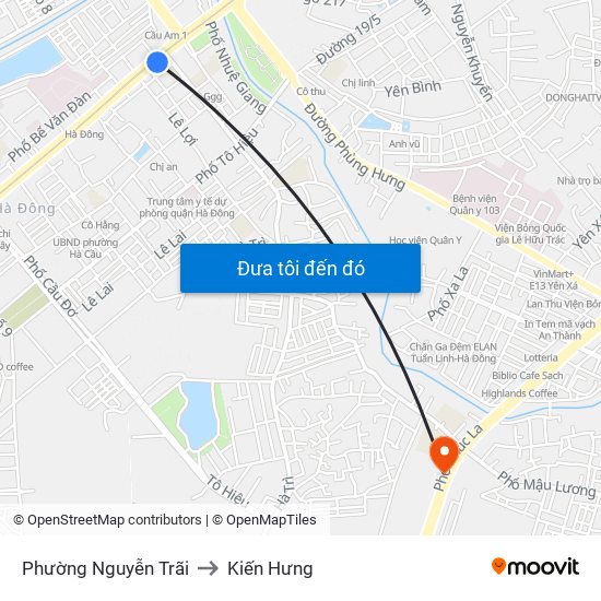 Phường Nguyễn Trãi to Kiến Hưng map