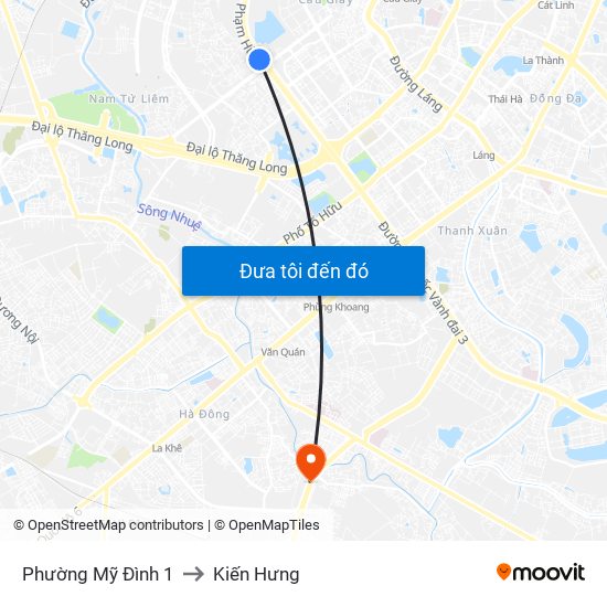 Phường Mỹ Đình 1 to Kiến Hưng map