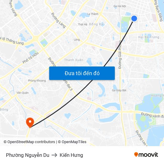 Phường Nguyễn Du to Kiến Hưng map