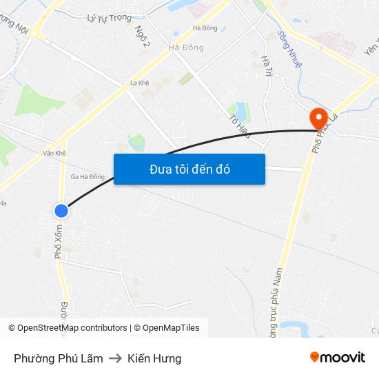 Phường Phú Lãm to Kiến Hưng map