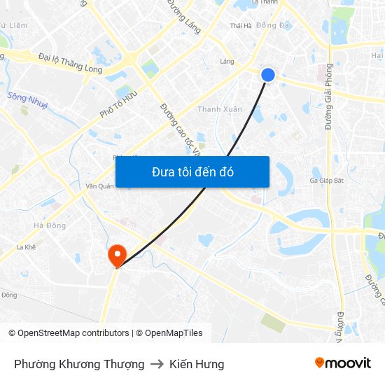 Phường Khương Thượng to Kiến Hưng map