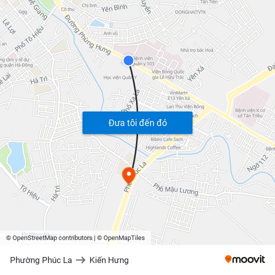 Phường Phúc La to Kiến Hưng map