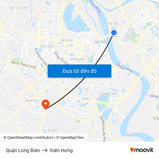 Quận Long Biên to Kiến Hưng map