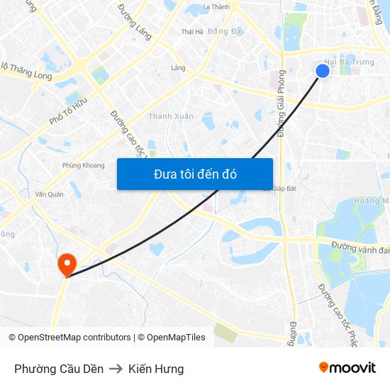 Phường Cầu Dền to Kiến Hưng map