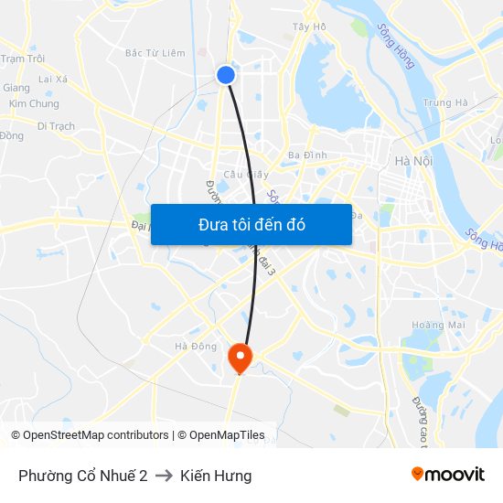 Phường Cổ Nhuế 2 to Kiến Hưng map