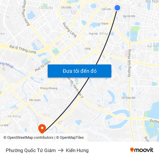 Phường Quốc Tử Giám to Kiến Hưng map