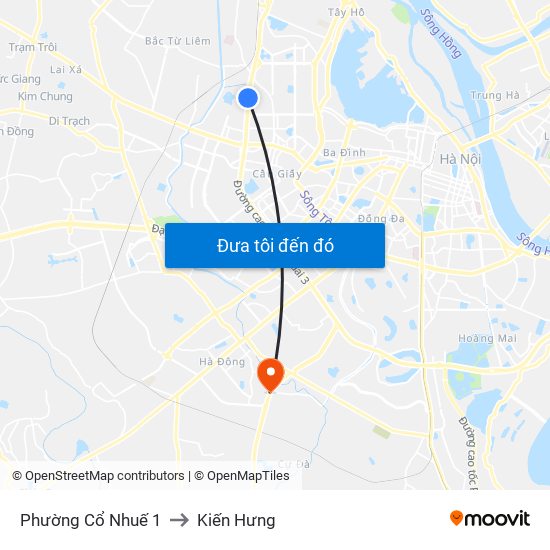 Phường Cổ Nhuế 1 to Kiến Hưng map