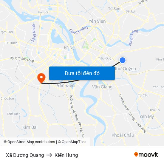 Xã Dương Quang to Kiến Hưng map