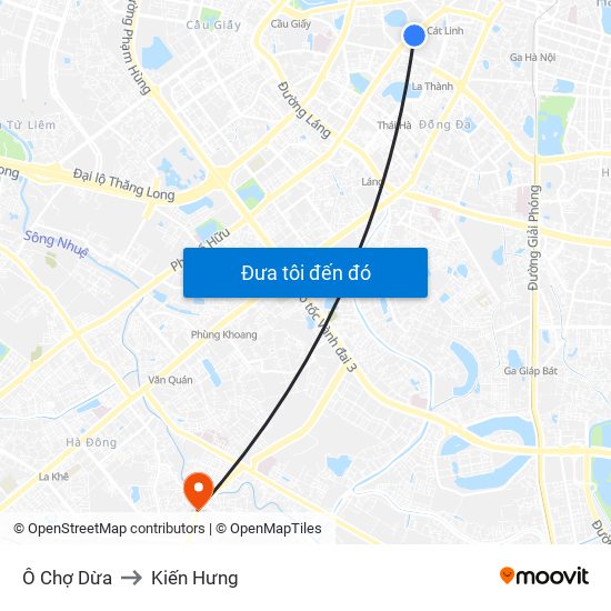 Ô Chợ Dừa to Kiến Hưng map