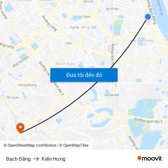 Bạch Đằng to Kiến Hưng map