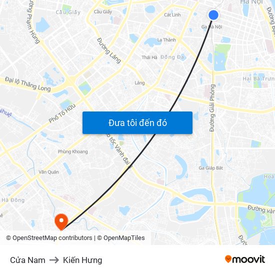 Cửa Nam to Kiến Hưng map