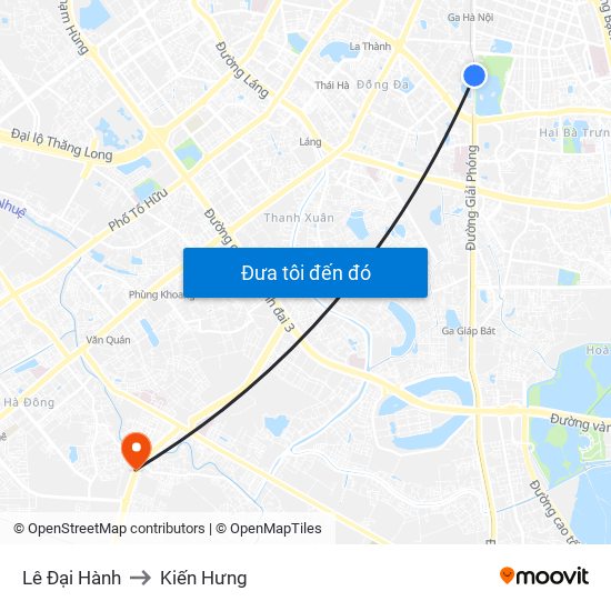 Lê Đại Hành to Kiến Hưng map