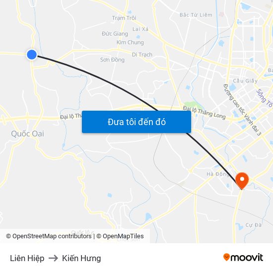 Liên Hiệp to Kiến Hưng map