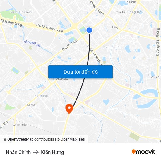 Nhân Chính to Kiến Hưng map