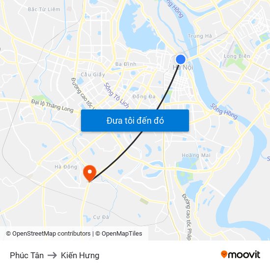 Phúc Tân to Kiến Hưng map