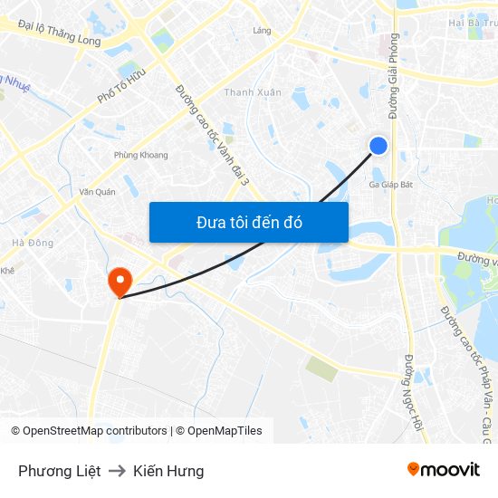 Phương Liệt to Kiến Hưng map