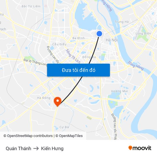 Quán Thánh to Kiến Hưng map