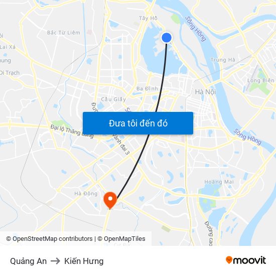 Quảng An to Kiến Hưng map