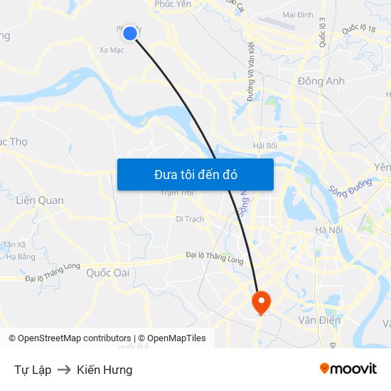 Tự Lập to Kiến Hưng map