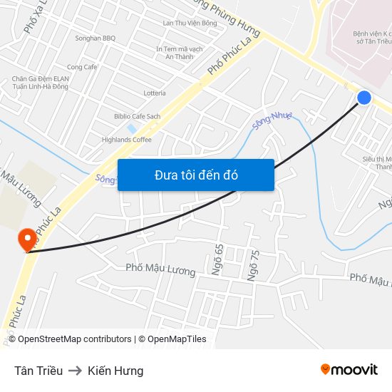 Tân Triều to Kiến Hưng map