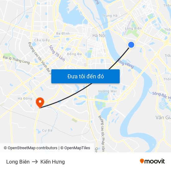 Long Biên to Kiến Hưng map