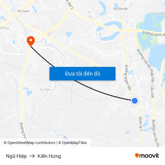 Ngũ Hiệp to Kiến Hưng map