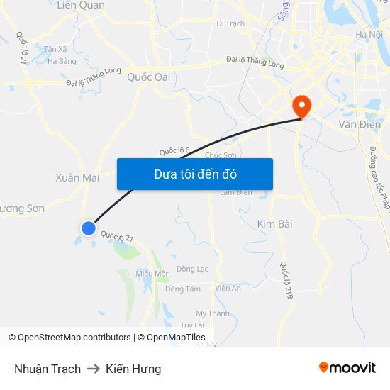 Nhuận Trạch to Kiến Hưng map