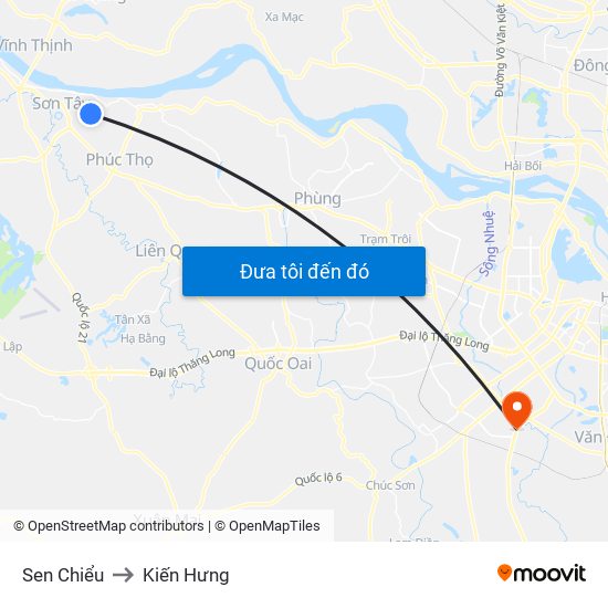 Sen Chiểu to Kiến Hưng map