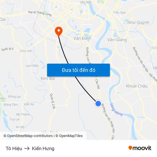 Tô Hiệu to Kiến Hưng map