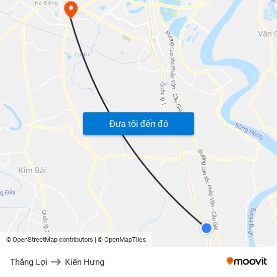 Thắng Lợi to Kiến Hưng map