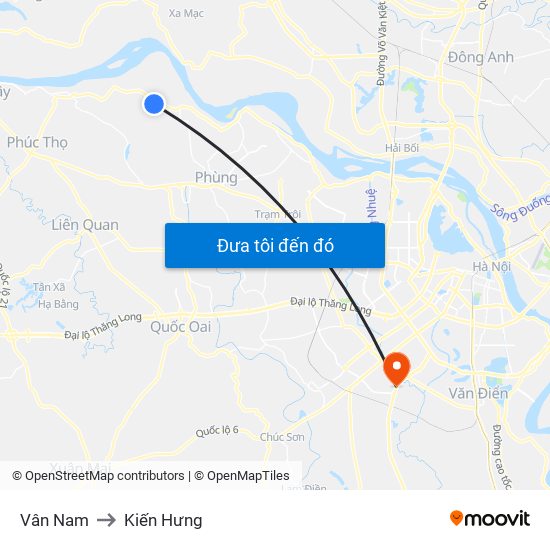 Vân Nam to Kiến Hưng map