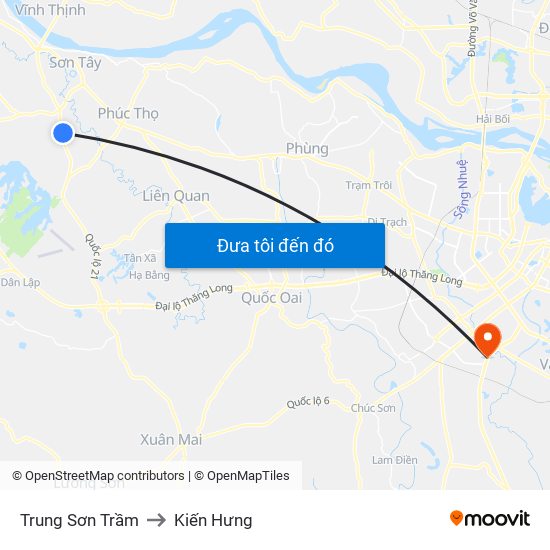 Trung Sơn Trầm to Kiến Hưng map