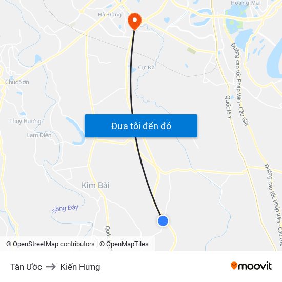 Tân Ước to Kiến Hưng map