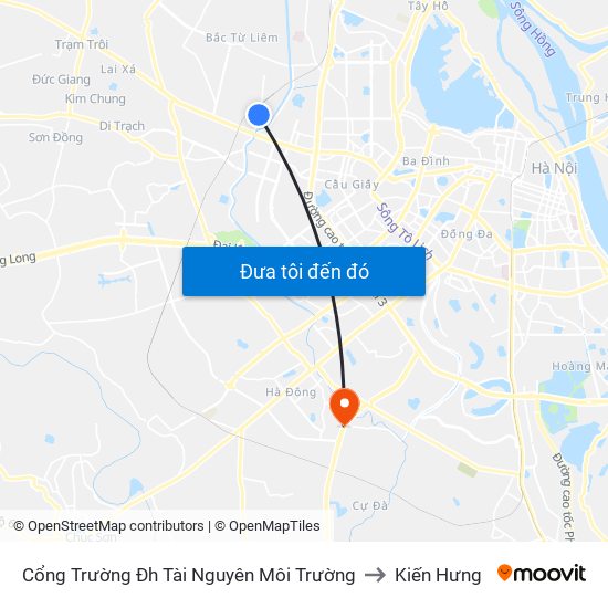 Cổng Trường Đh Tài Nguyên Môi Trường to Kiến Hưng map