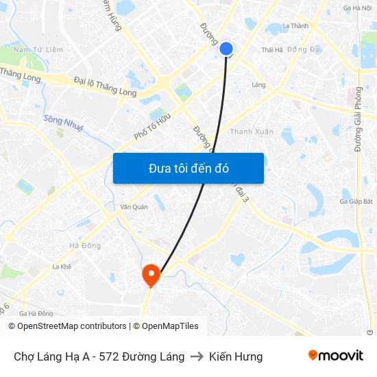 Chợ Láng Hạ A - 572 Đường Láng to Kiến Hưng map
