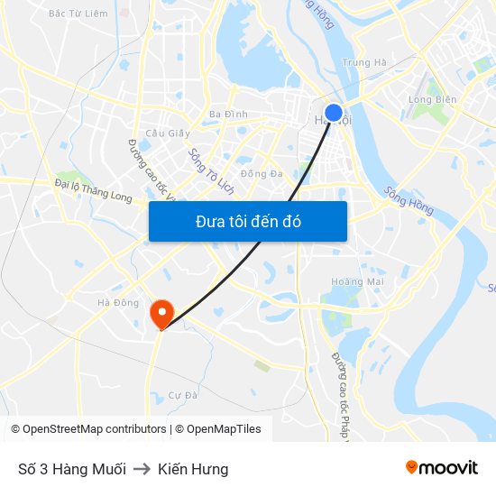 Số 3 Hàng Muối to Kiến Hưng map