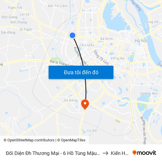 Đối Diện Đh Thương Mại - 6 Hồ Tùng Mậu (Cột Sau) to Kiến Hưng map