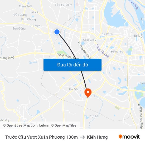 Trước Cầu Vượt Xuân Phương 100m to Kiến Hưng map