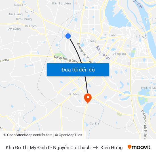 Khu Đô Thị Mỹ Đình Ii- Nguyễn Cơ Thạch to Kiến Hưng map
