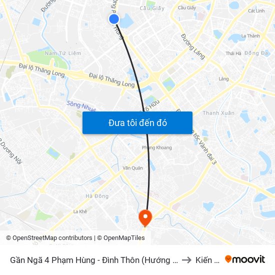 Gần Ngã 4 Phạm Hùng - Đình Thôn (Hướng Đi Khuất Duy Tiến)-Cột Sau to Kiến Hưng map